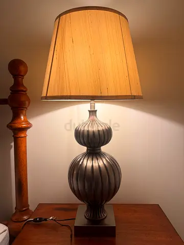 Marina Home classic metallic table lamp with fabric shade