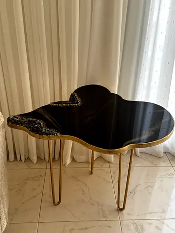Luxury Black Geode Resin Table(handmade) - NEW