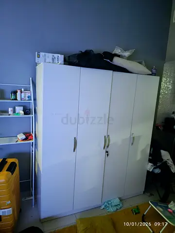 Large white 4-door wardrobe / armoire - good condition