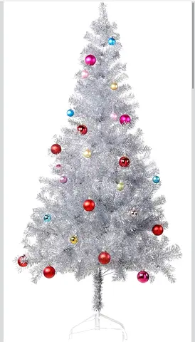 Silver Artificial Christmas Tree with Stand (6ft approx.)