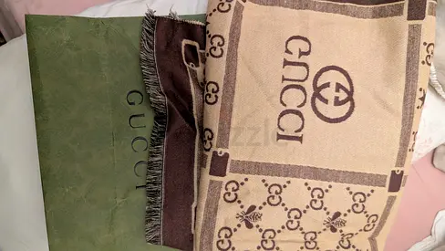 Gucci monogram beige/brown scarf - preowned