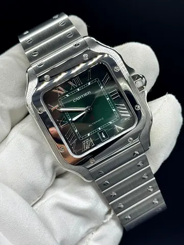 Cartier Santos Green dial (1:1) With Box and Card Men’s Watch