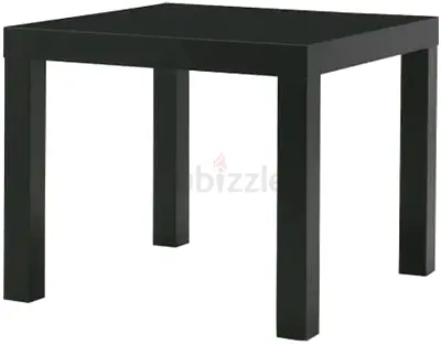 2 Simple Square Coffee/Side Tables - Solid Wood Finish (Black and White)