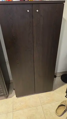 2-Door Storage Cabinet – Brown – Excellent Condition