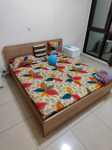 Wooden King Bed from home box and Danube Mattress