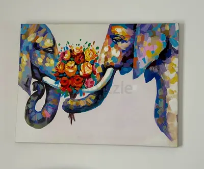 Colorful Elephant Canvas Wall Art – Modern Statement Piece