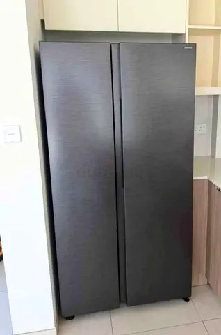 Samsung Side-by-Side Refrigerator - Dark Inox, Excellent Condition