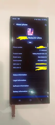 Samsung galaxy note 20 ultra-5g Dual sim physically 12gb/256gb