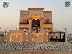 A villa for sale in a prime location, featuring high-end, custom-quality finishes. It combines sophi