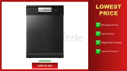 Toshiba 16 Place Settings 10 Programs Free Standing Dishwasher Smart Wash 1 Year Warranty