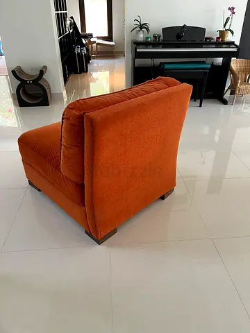 Natuzzi Accent Chair – Reupholstered in Burnt Orange