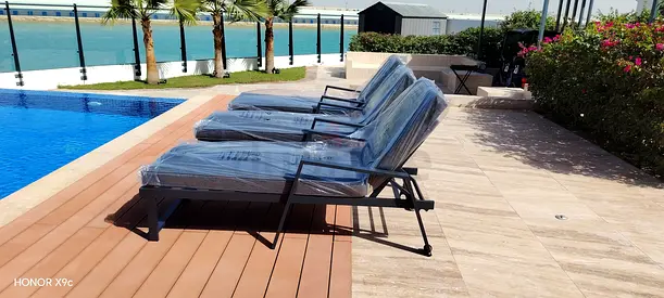 Sunlounger grey aluminium outdoor furniture garden furniture