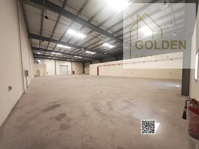230kW Power | Industrial Warehouse with 9 Workers’ Accommodation Rooms for Rent on a Main Road in Sajaa | Equipped with 10 Offices