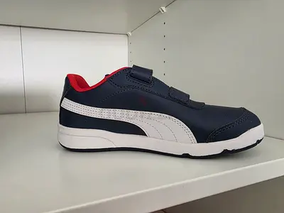 Puma navy white kids sneakers with velcro - size 34.5