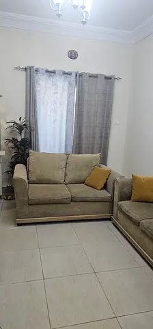 Three + Two-seater fabric sofa in good condition