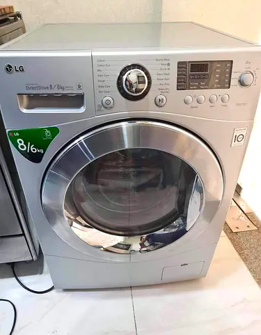 LG 2-in-1 Front Load Washer Dryer, 8kg Wash / 6kg Dry - Silver