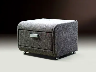 Compact Upholstered Bedside Table / Small Nightstand with Drawer