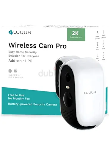 Wuuk security camera 2k, No monthly fee, Night vision, Motion alert , work with Alexa and google