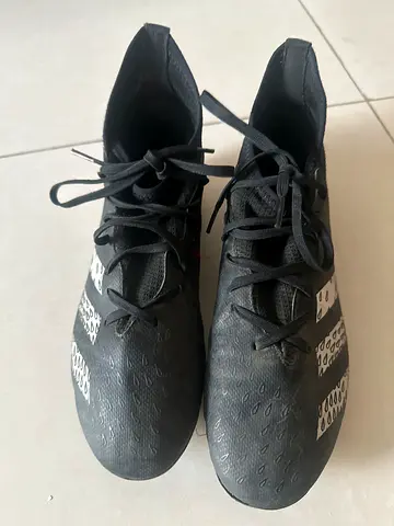 Used black adidas predator football boots / soccer cleats, size available