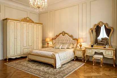 Bedroom Set with Wardrobe, Bed & Dressing Table and With Mattress