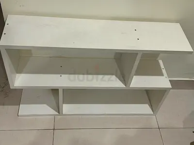 Modern White Wooden Storage Unit / TV Stand - AED 50