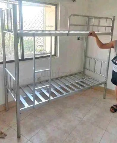 Metal Bunk Bed Frame - Silver, Sturdy Double Decker