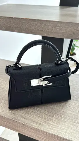 JW Pei Black Mini Top-Handle Leather Tote Bag