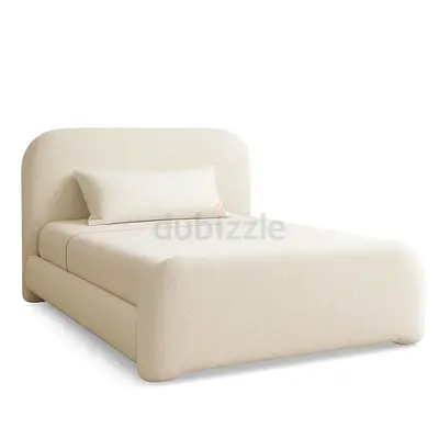 Thick padded curved silhouette double size bed frame