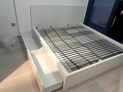 Ikea malm king storage bed with ikea mattress