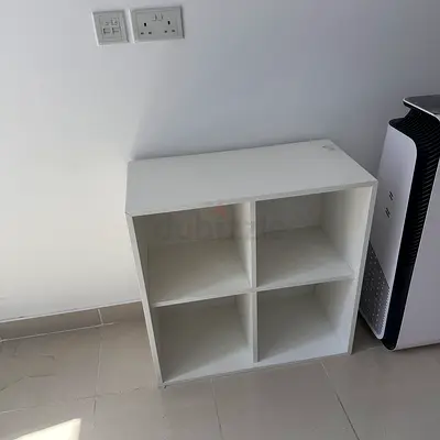 White 4-Cube Storage Shelves - Compact and Sturdy