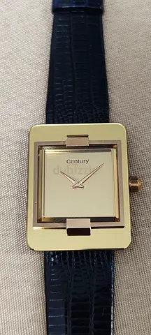 Vintage Century Swiss Sapphire Glass Rectangular Watch – Black / Brown Strap Options