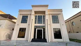 Villa for rent in Ajman, Al Raqaib area: 4 master bedrooms, a majlis, a living room, a maid's room,