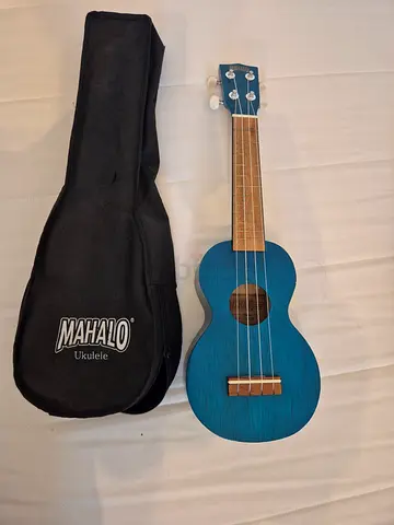 Blue Mahalo Soprano Ukulele with Soft Gig Bag - Good Condition