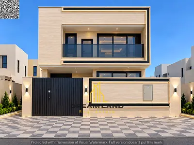 An upscale villa featuring a modern design and spacious interiors, with a practical layout ideal for large families. Villa for Sale in Al Helio – Ajma