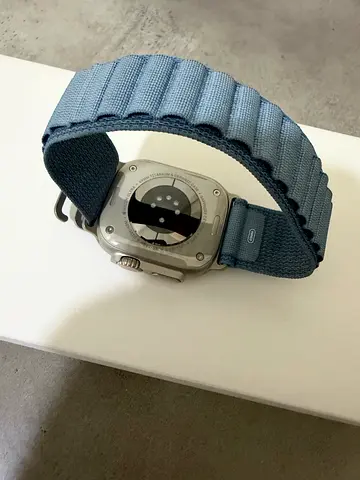 Apple Watch (series/ultra 3 ) with blue woven band - good condition