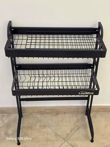 Loyalfire 2-Tier Metal Storage Rack - Black