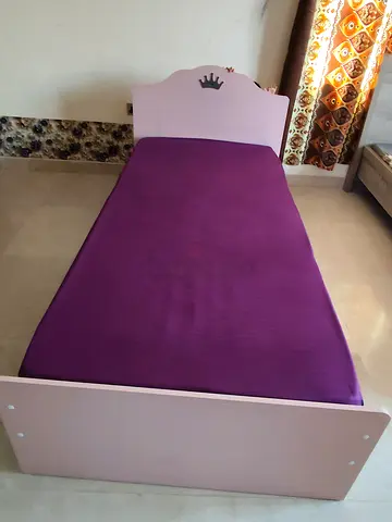 Single Kids Bed with Headboard - Pink