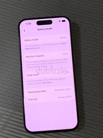 iPhone 15 Pro 256GB (Perfect Condition | 100% Battery Health | 100% Original Parts) - Urgent sale
