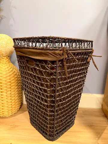 Dark Brown Woven Laundry Hamper