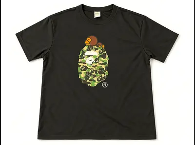 Unworn Black Camo Ape Graphic T-Shirt