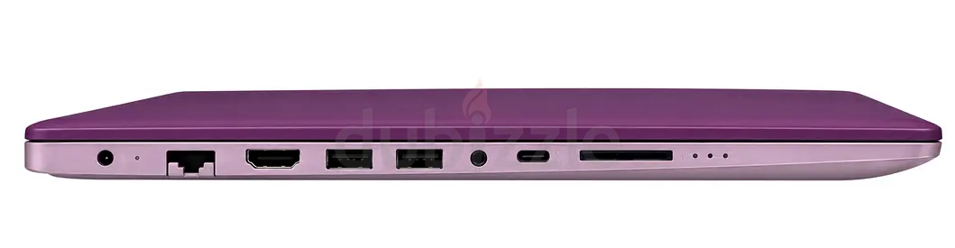 Slim purple laptop with HDMI, Ethernet and SD card slot - lightweight ultrabook