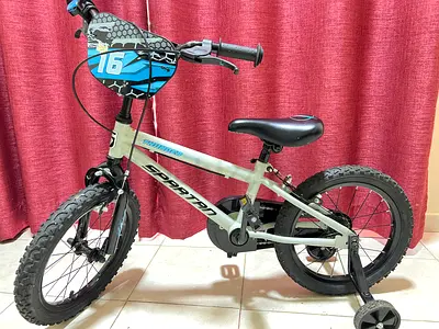 Kids 16-inch Spartan Bicycle with Training Wheels — Excellent Condition