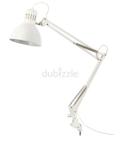 Ikea Tertial White Adjustable Desk Clamp Lamp