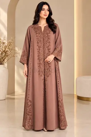 Brown 3D Laser abaya / long kaftan, excellent condition