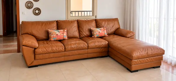 Da Vinchi 4-Seater Faux Leather Right Corner Sofa