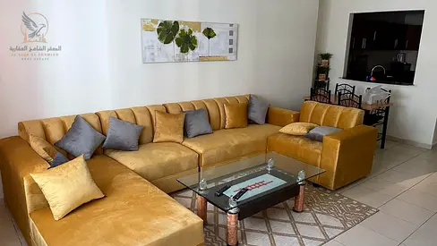 Furnished one-bedroom apartment for monthly rent in Ajman, close to all services.
