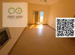 For Annual Rent in Al Muwaihat 3 Spacious 1-bedroom apartment with a living room, balcony, 2 bathroo