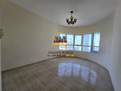 Three-bedroom apartment for annual rent in Al Taawun, Sharjah, AED 65,000. Free AC, master room, maid’s room, parking, gym, pool and 4 bathrooms.