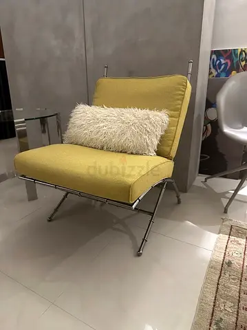 Marina Home Modern Metal Frame Accent Chair with Cushion
