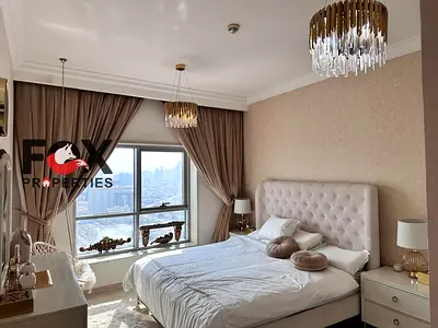 Furnished 2BR+Hall for rent in Concord Towers Ajman! Brand new furniture, open view & free parking.
